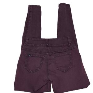 Lovesick Super‎ Skinny Jeans High Waisted Dark Wash Burgundy Button Size 1